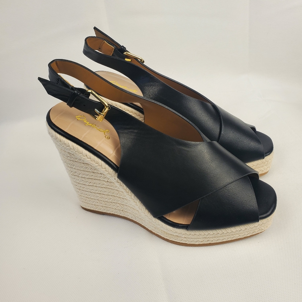 Black Espadrille Wedge